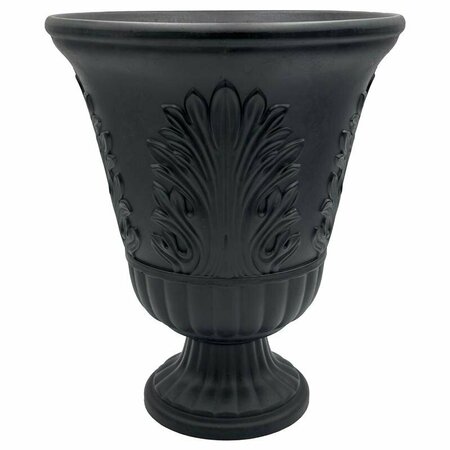 CLASSIC HOME & GARDEN 19 in. H X 16 in. D Plastic Larissa Urn Planter Black 416P-001R